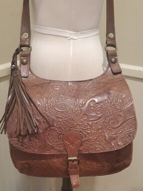 Patricia Nash Embossed Saddle Bag Crossbody